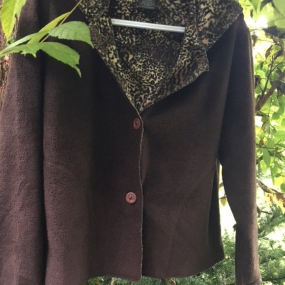 Cute & Sexy, Fall, EUC, Brown Jacket with Leopard Skin lining, & Hood  S - Picture 2 of 4